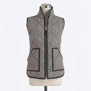 Stylish J. Crew herringbone puffer vest
